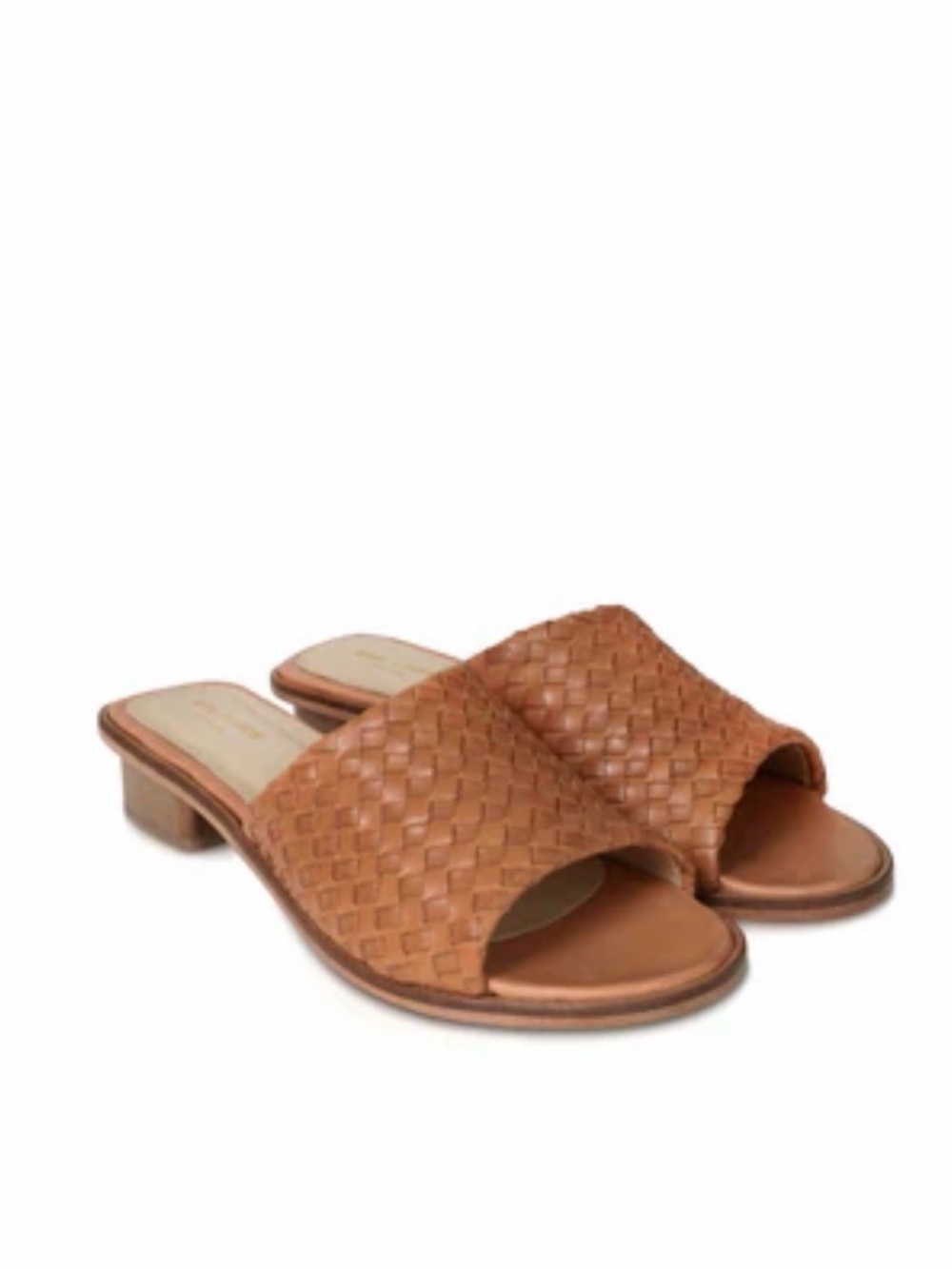 Milaner Woven Slide Sandals in Tan